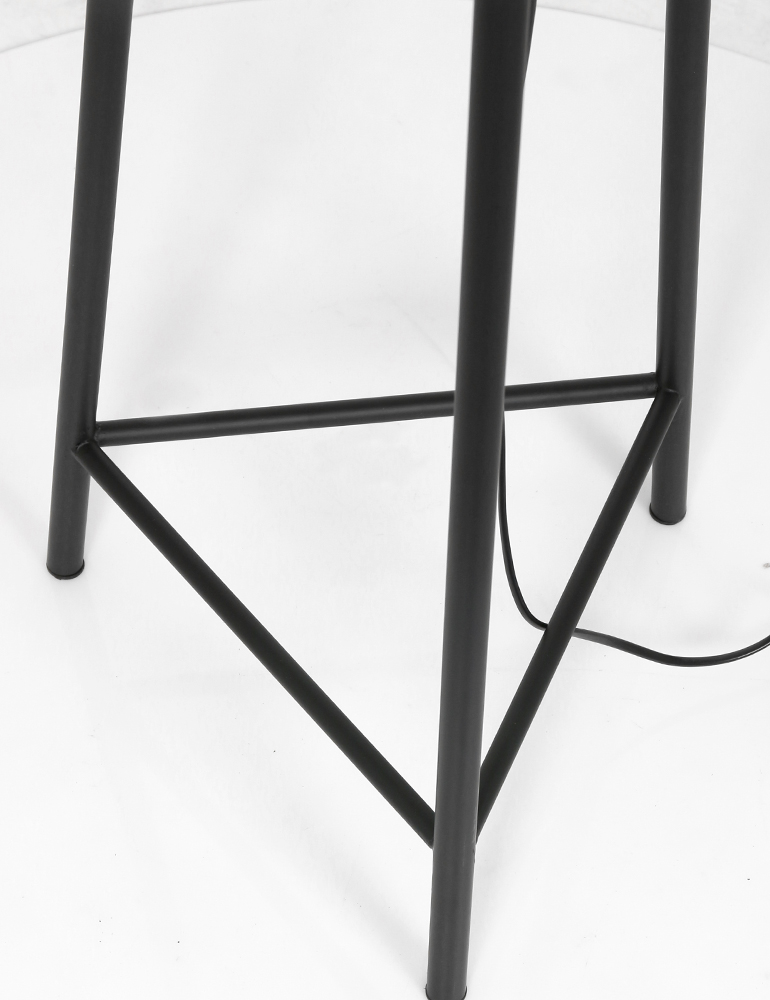 Lampe sur pied avec abat-jour panier Kyomi Light & Living noir – Image 6