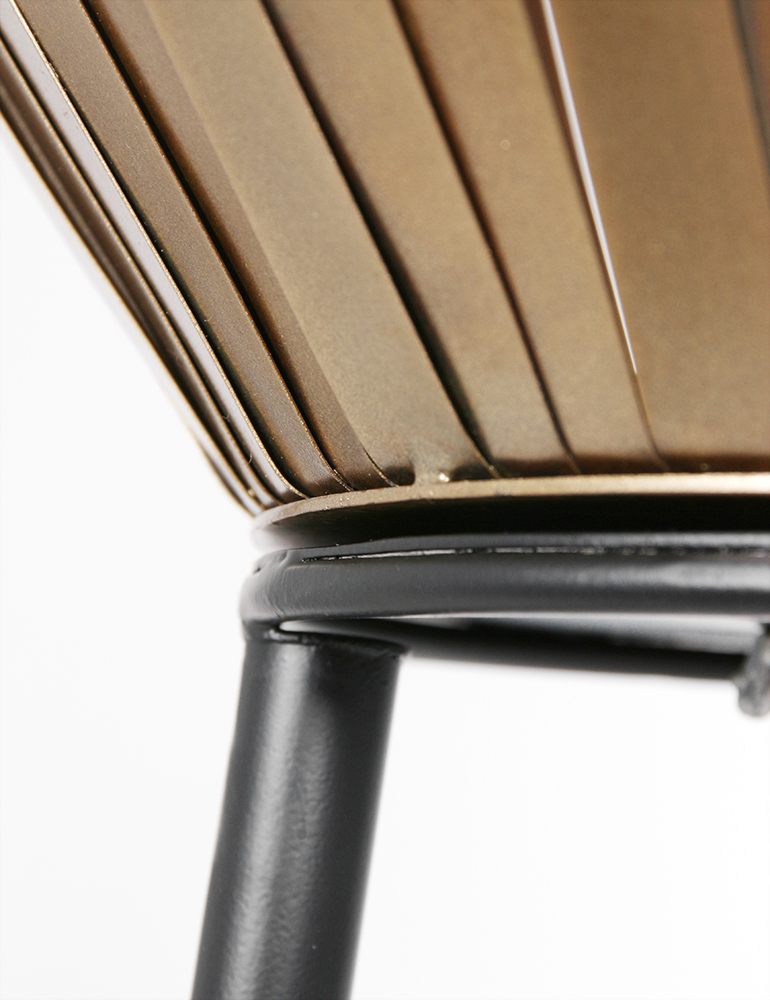 Lampe sur pied avec abat-jour panier Kyomi Light & Living noir et or – Image 7