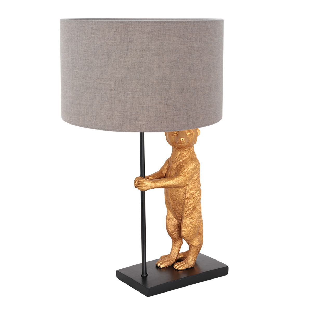 Lampe suricate noire et or Anne Light & Home Taupe – Image 2