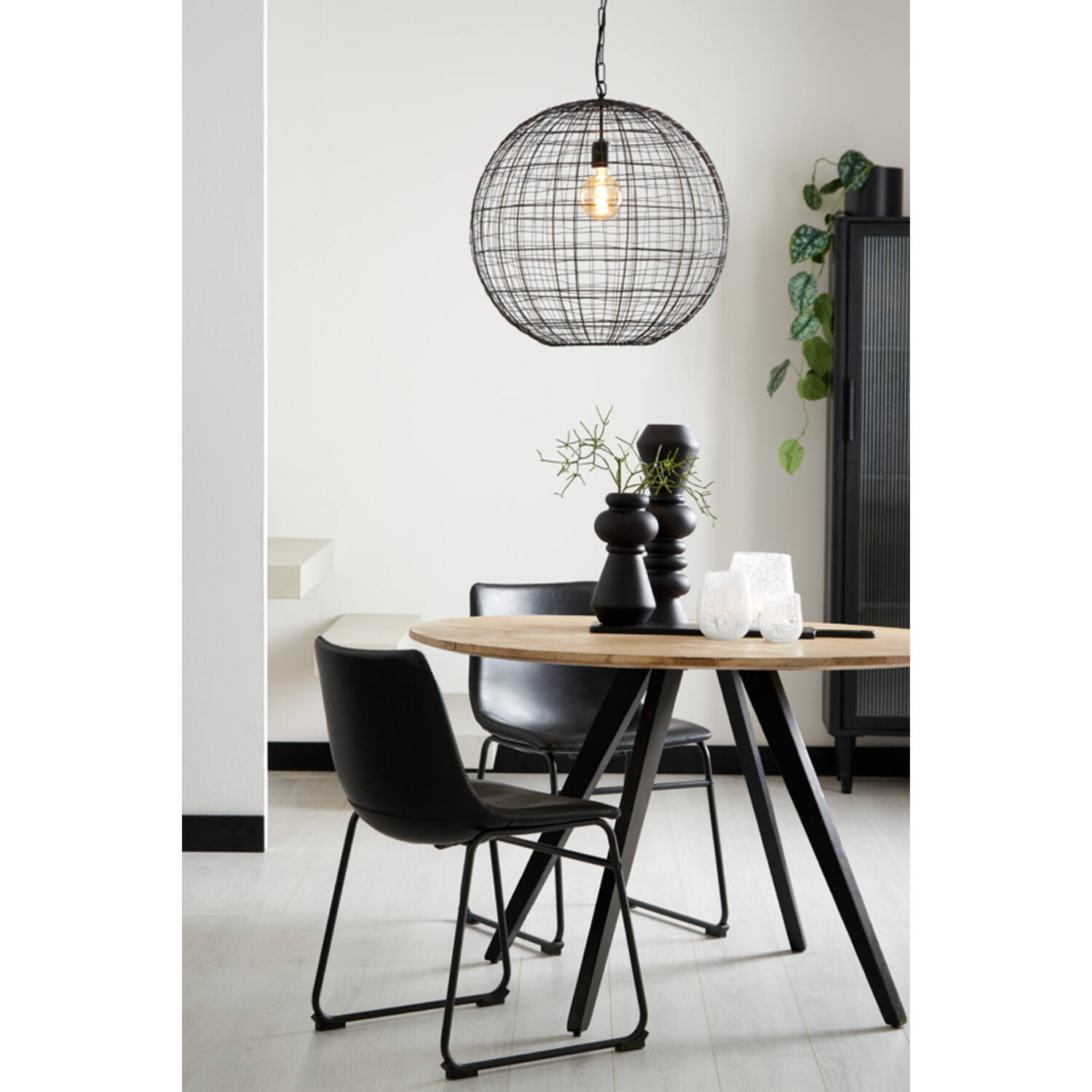 Lampe suspendue moderne noire ronde Light & Living Mirana – Image 3