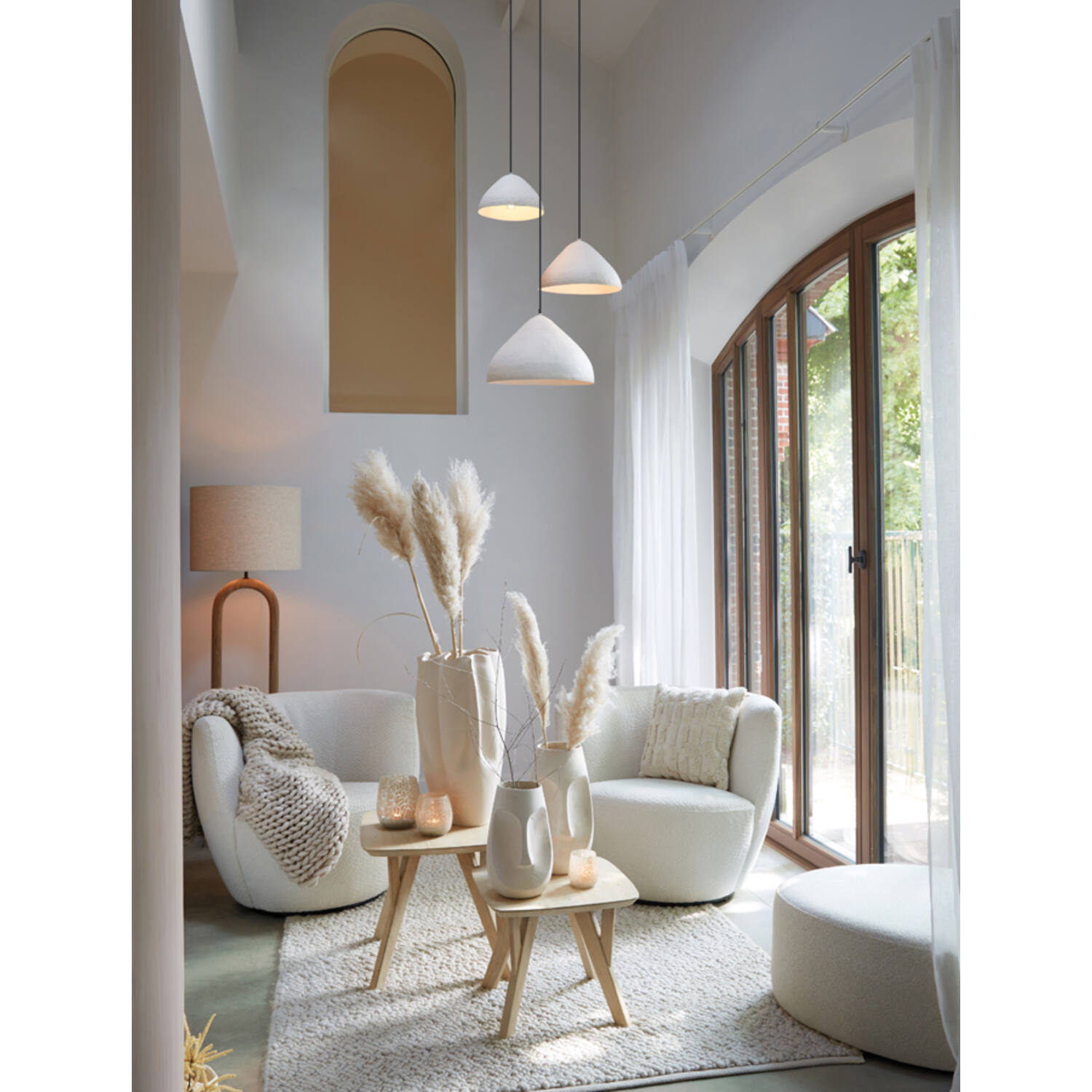 Lampe suspendue moderne ronde blanche Light & Living Elimo – Image 3