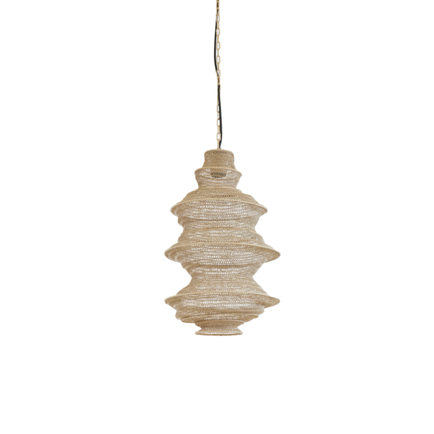 Lampe suspendue naturelle beige en forme de nasse Light & Living Nakisha – Image 2