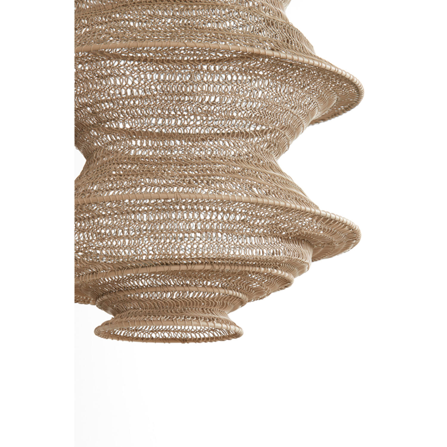 Lampe suspendue naturelle beige en forme de nasse Light & Living Nakisha – Image 3