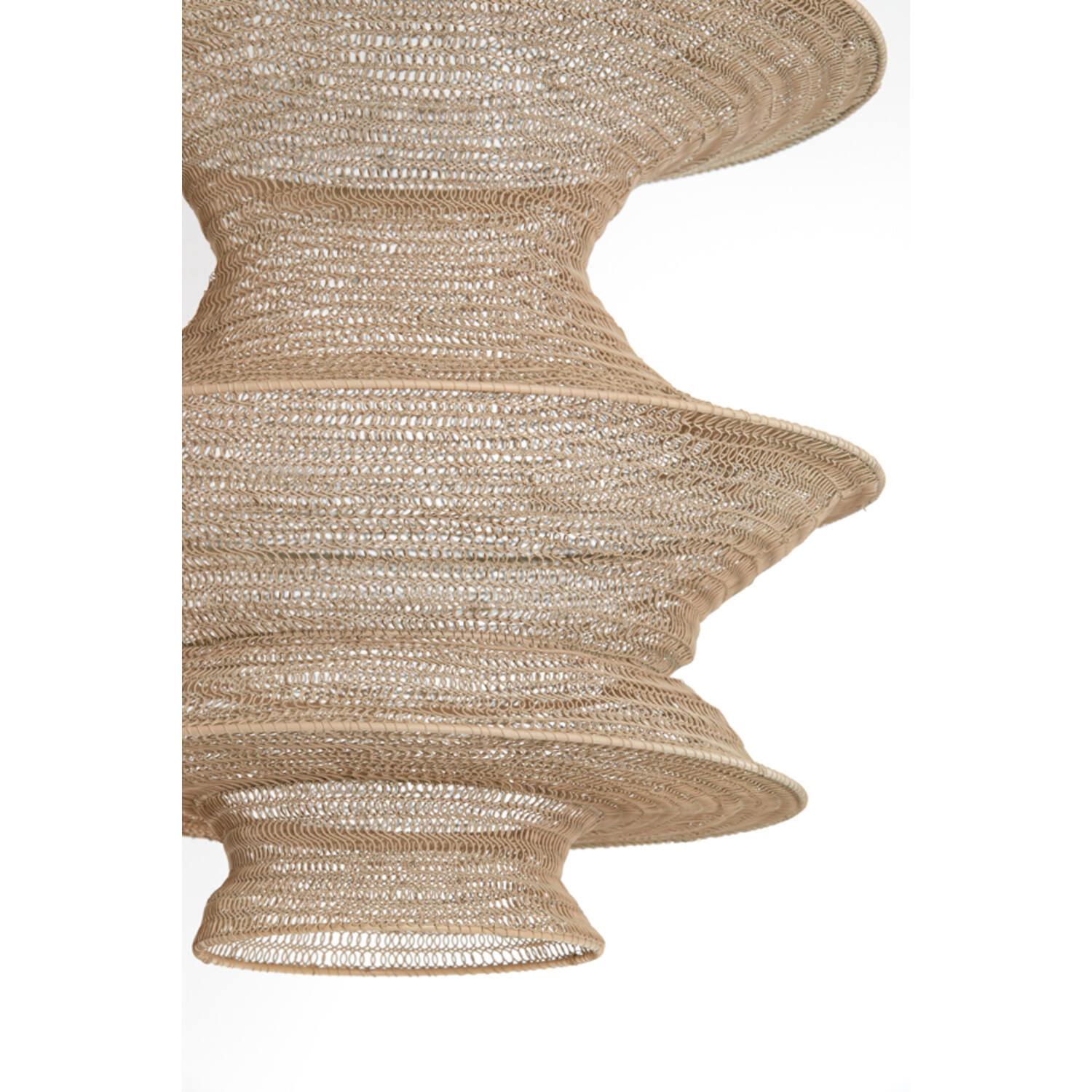 Lampe suspendue naturelle beige en forme de nasse Light & Living Nakisha – Image 3