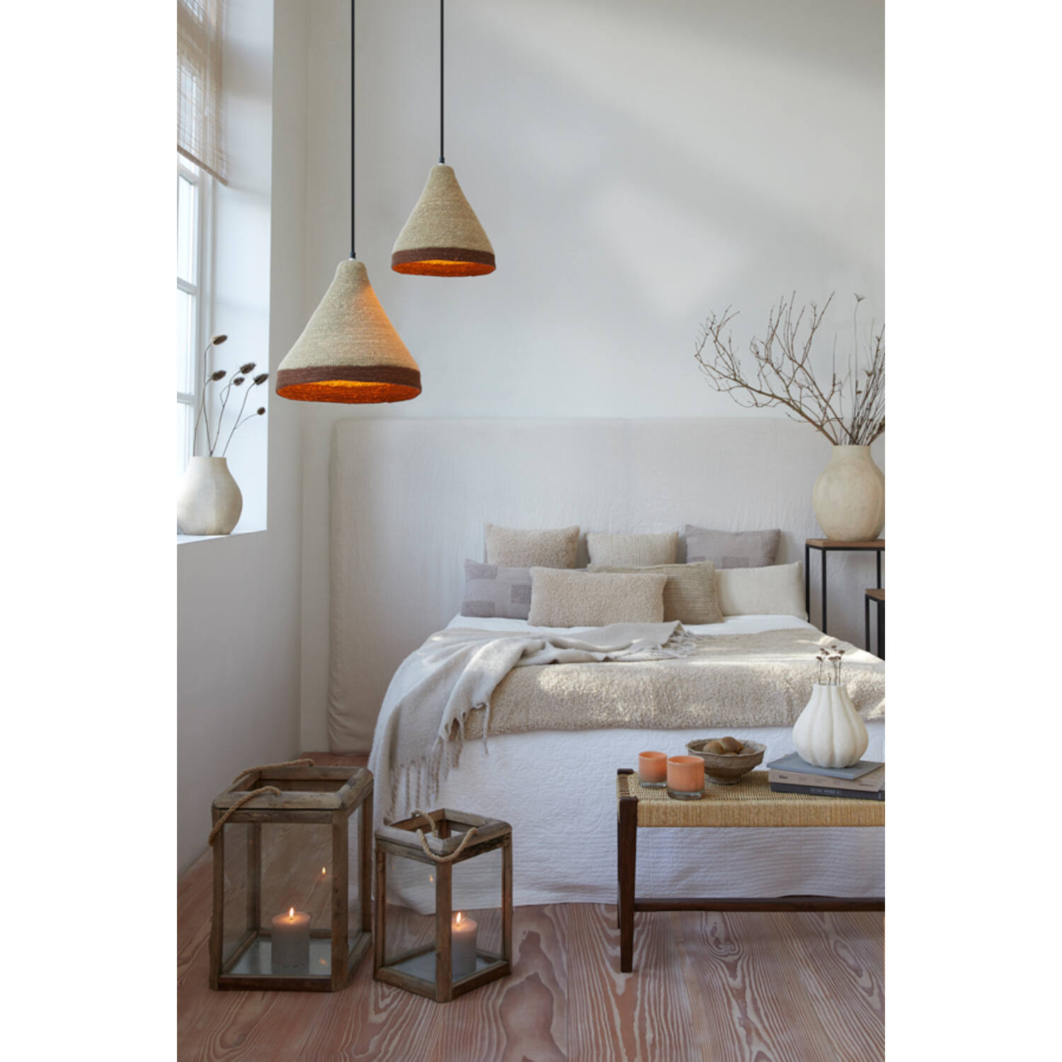 Lampe suspendue naturelle beige et marron Light & Living Brescia – Image 3