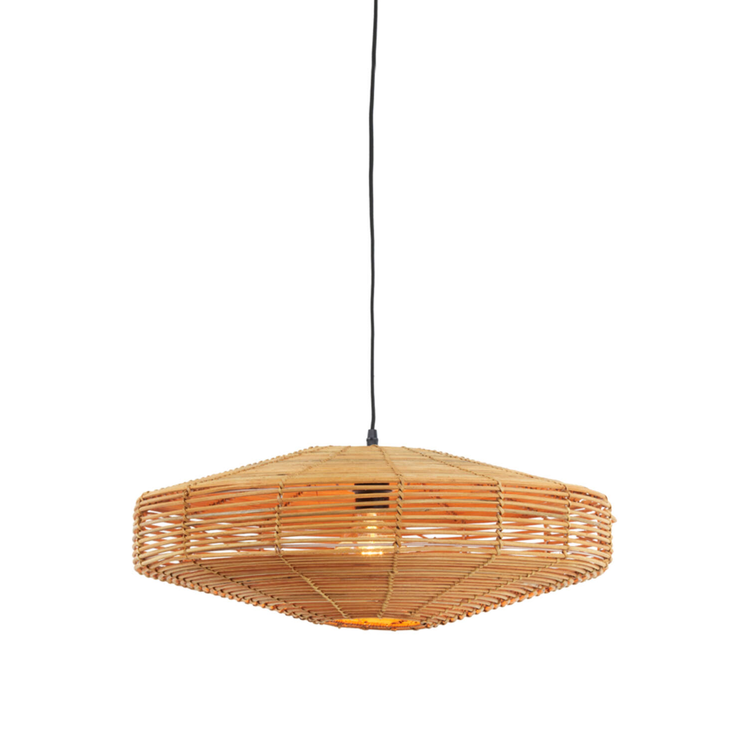 Lampe suspendue naturelle beige ronde en rotin Light & Living Mataka – Image 4