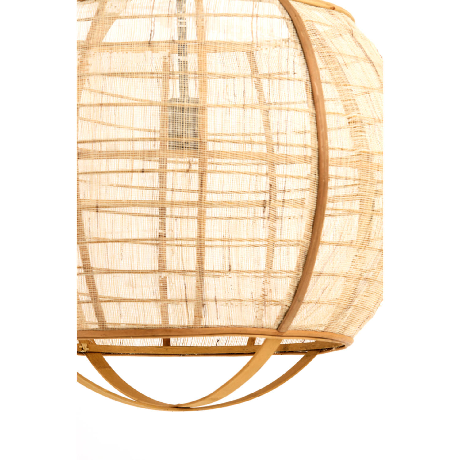 Lampe suspendue naturelle ronde beige en rotin Light & Living Reeva – Image 3