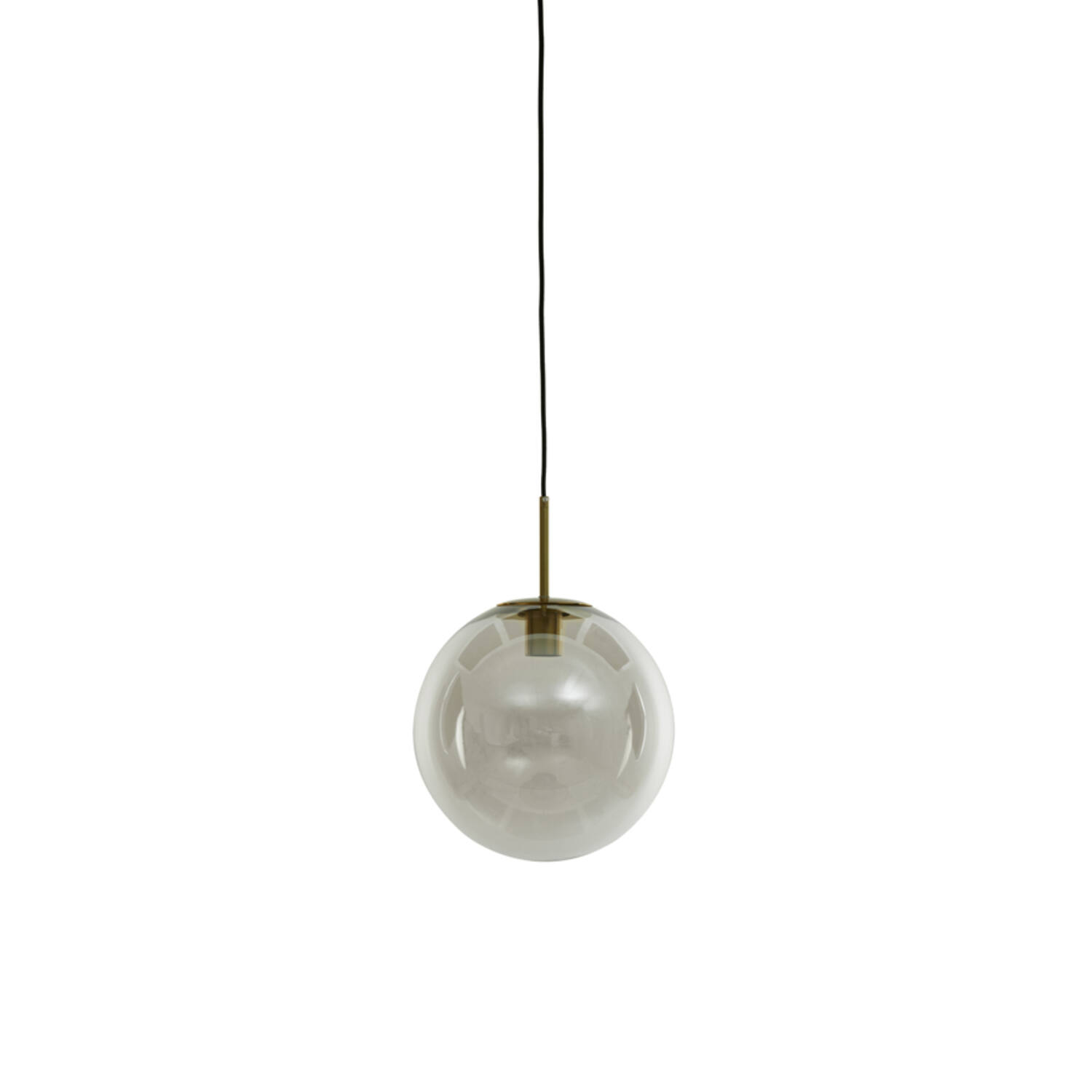 Lampe suspendue rétro argentée avec globe en verre fumé Light & Living Medina – Image 2