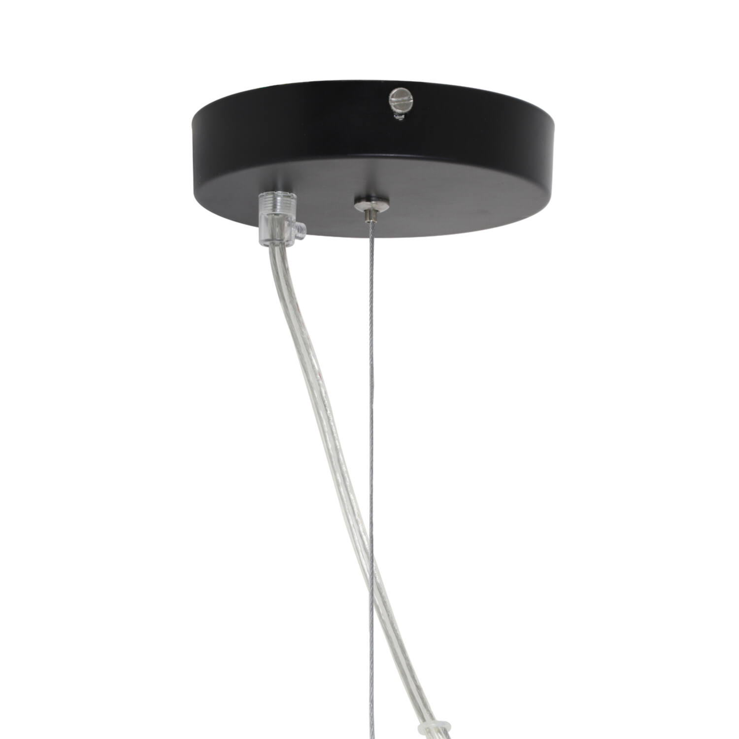 Lampe suspendue rétro argentée en verre fumé Light & Living Julia – Image 3