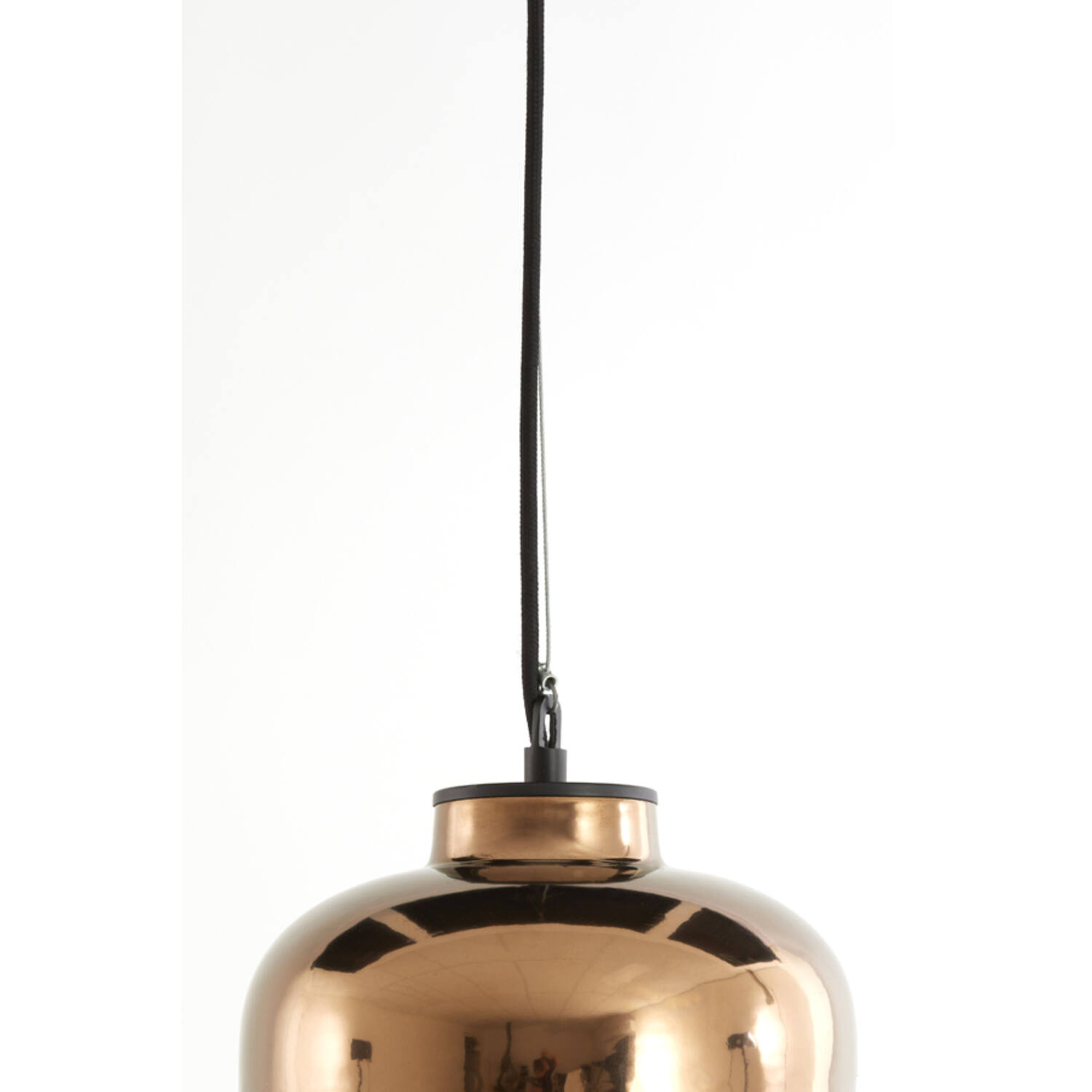 Lampe suspendue rétro en verre fumé brun-rouge Light & Living Dena – Image 4