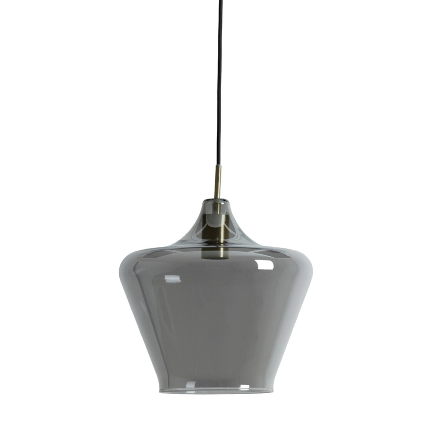 Lampe suspendue rétro grise en verre fumé Light & Living Solly – Image 2