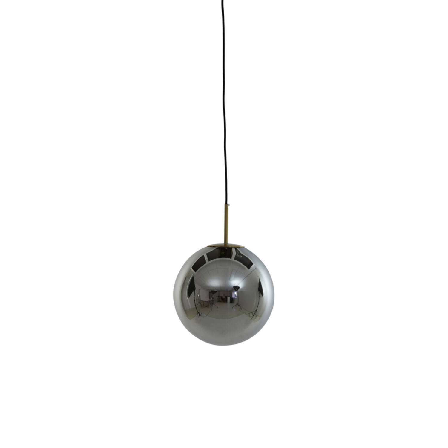 Lampe suspendue rétro noire en verre fumé sphérique Light & Living Medina – Image 2
