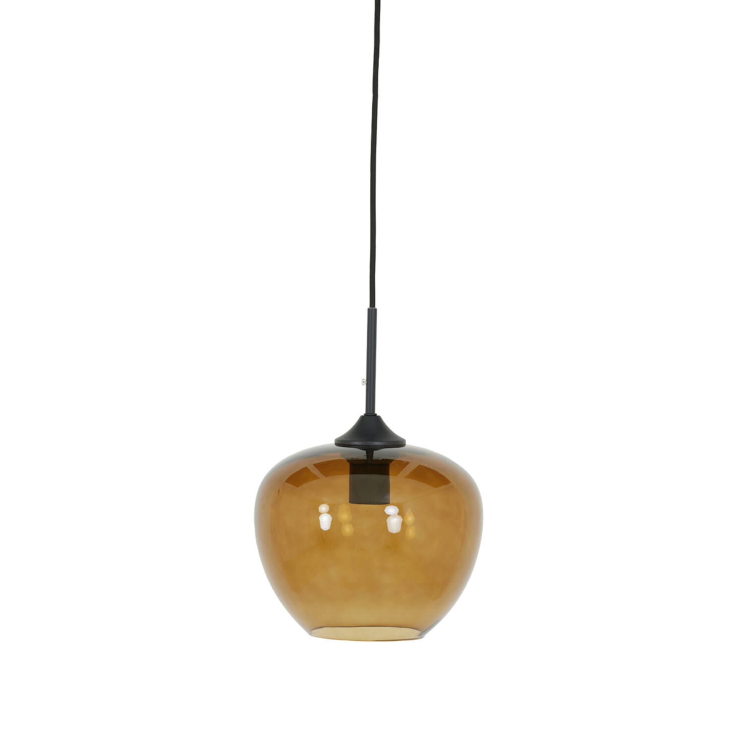 Lampe suspendue rétro ronde en verre fumé marron Light & Living Mayson – Image 2