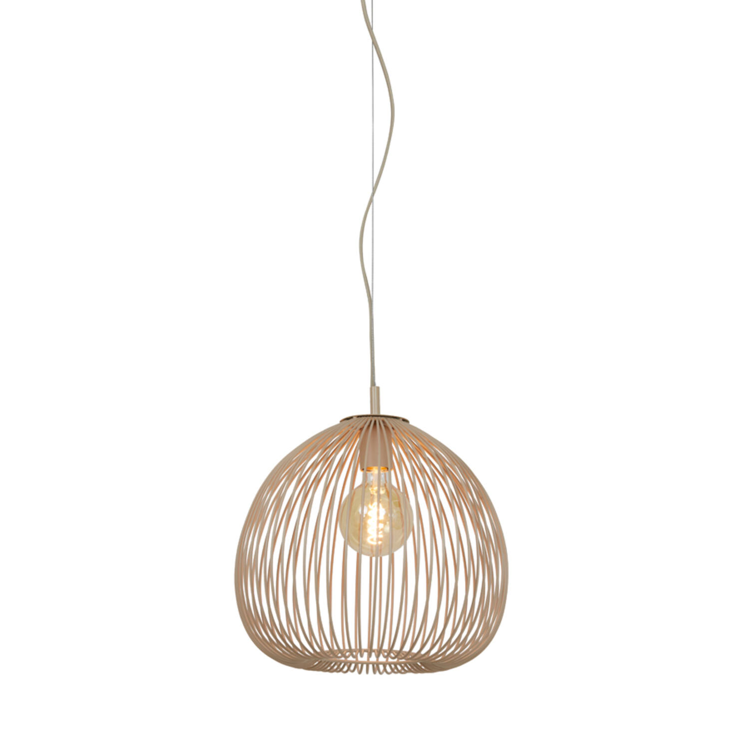 Lampe suspendue rustique beige en forme de boule Light & Living Rilana – Image 8