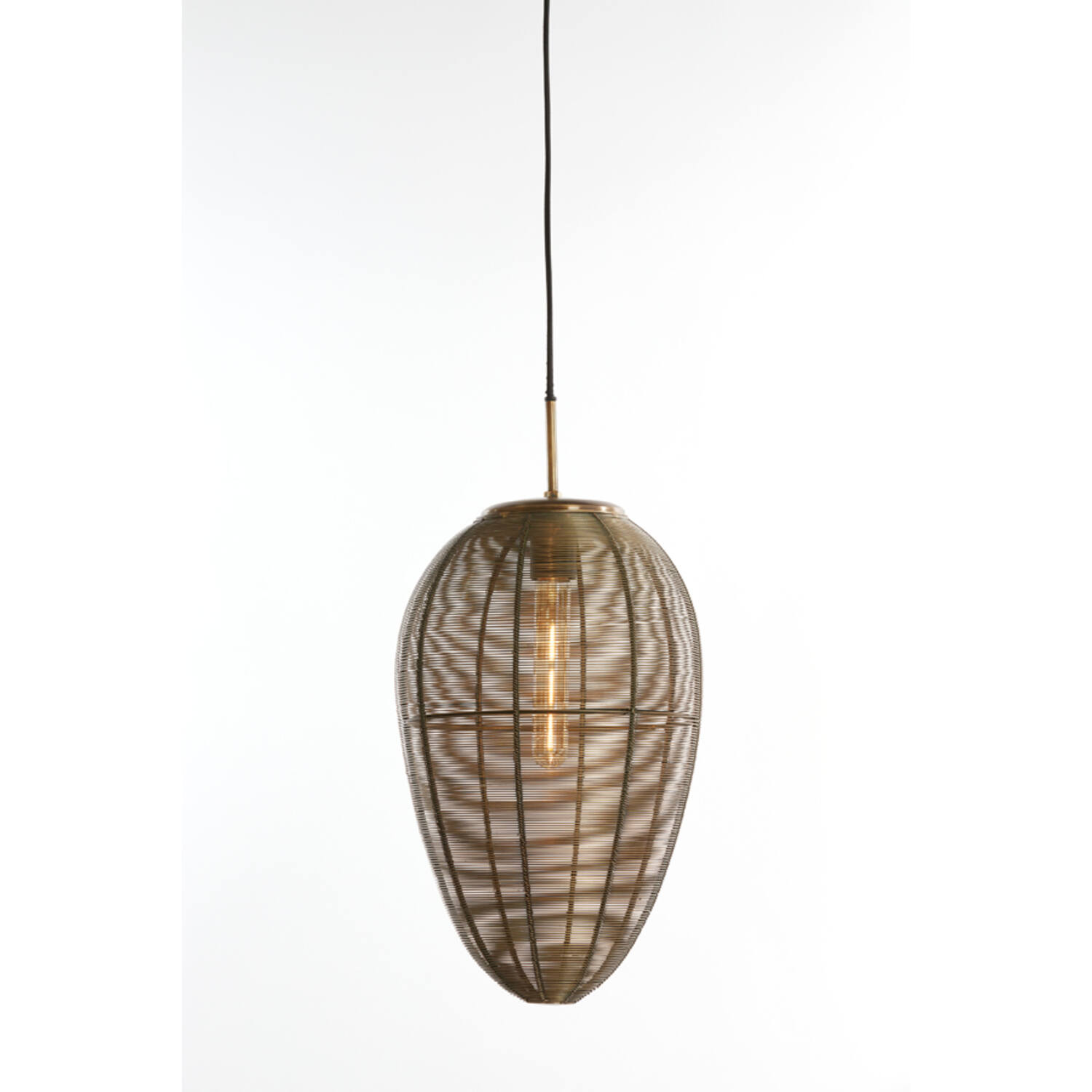 Lampe suspendue rustique dorée en forme d'œuf Light & Living Yaelle – Image 7