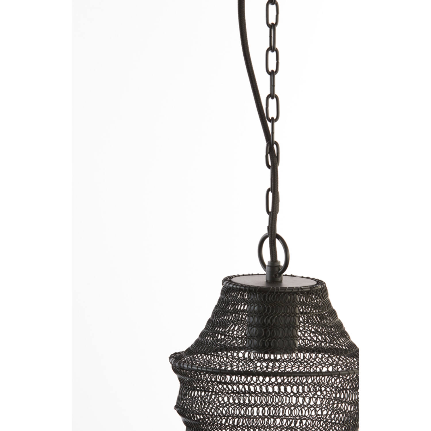 Lampe suspendue rustique noire à mailles fines Light & Living Nakisha – Image 4