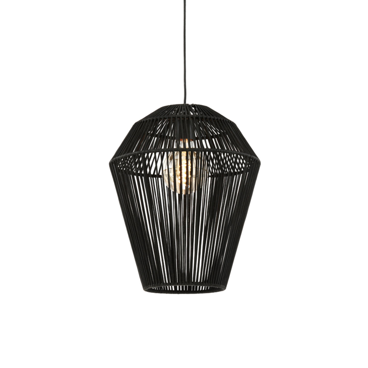 Lampe suspendue rustique noire en corde Light & Living Deya – Image 6