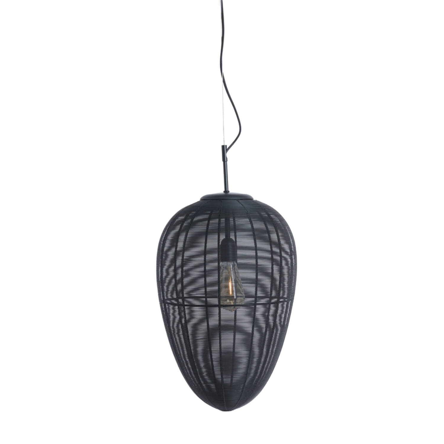 Lampe suspendue rustique noire en forme d'œuf Light & Living Yaelle – Image 5