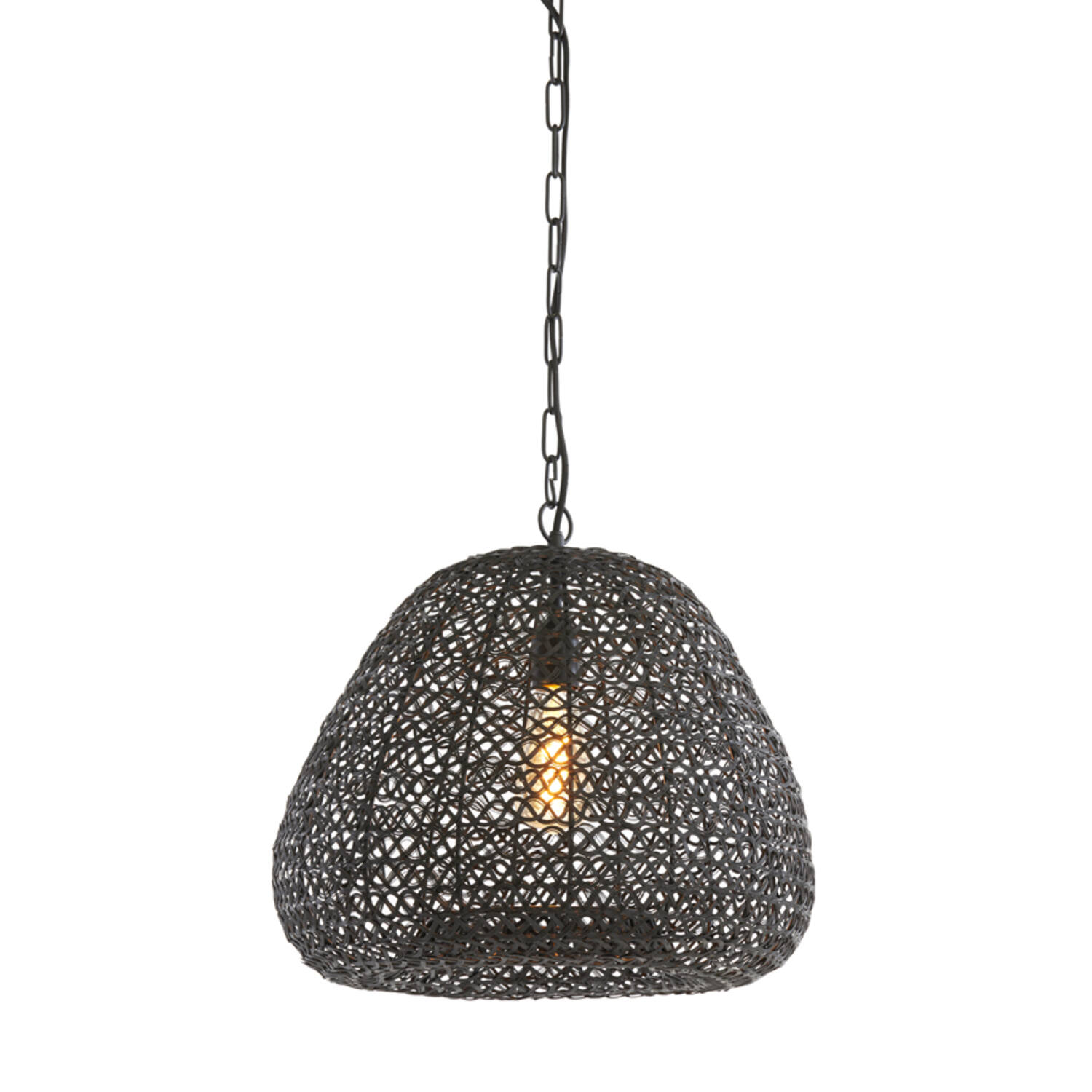 Lampe suspendue rustique noire tressée Light & Living Finou – Image 8