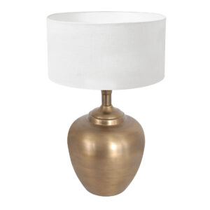 lampe-vase-bronze-abat-jour-blanc-steinhauer-laiton-7206br