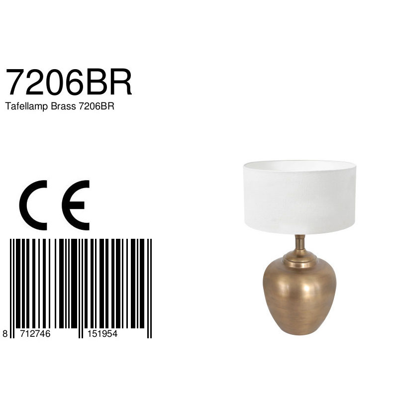 Lampe vase bronze abat-jour blanc Steinhauer Laiton – Image 7