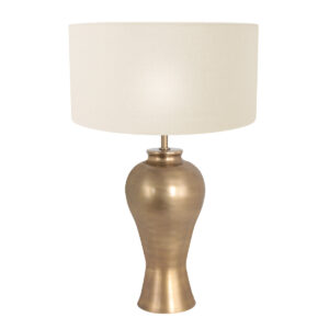 lampe-vase-bronze-abat-jour-tissu-blanc-steinhauer-laiton-7308br