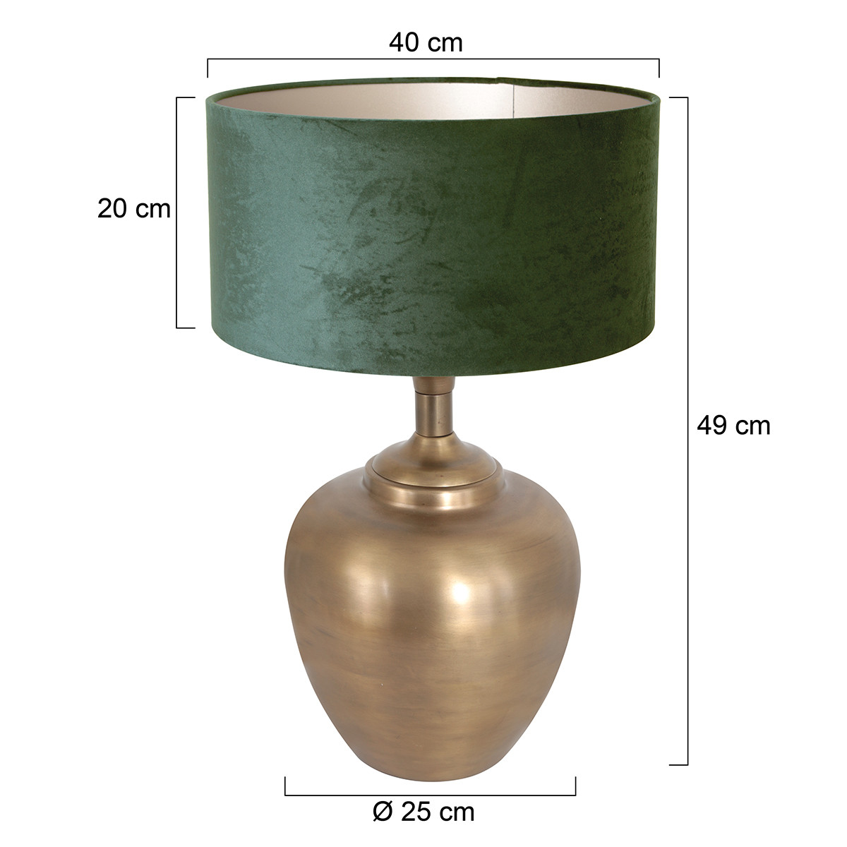 Lampe vase classique bronze abat-jour vert Steinhauer Brass – Image 6