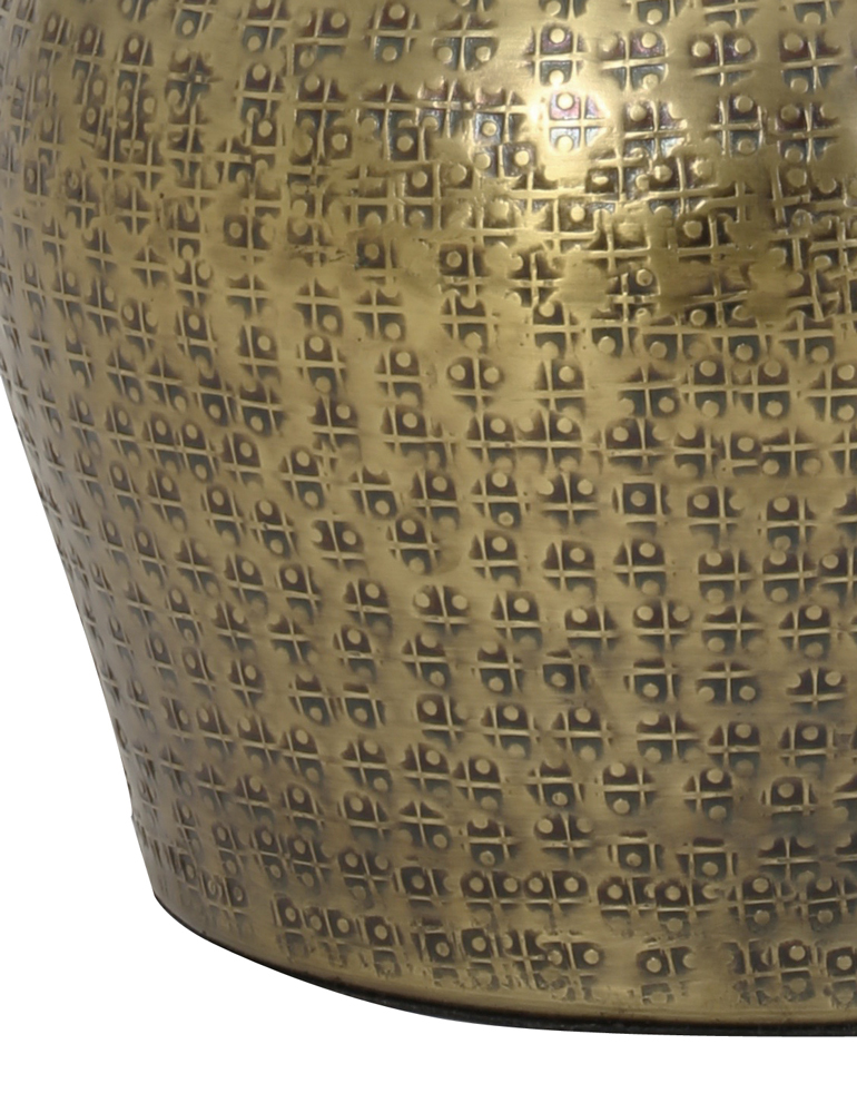 Lampe vase or décorée abat-jour argenté Light & Living Gondia – Image 4