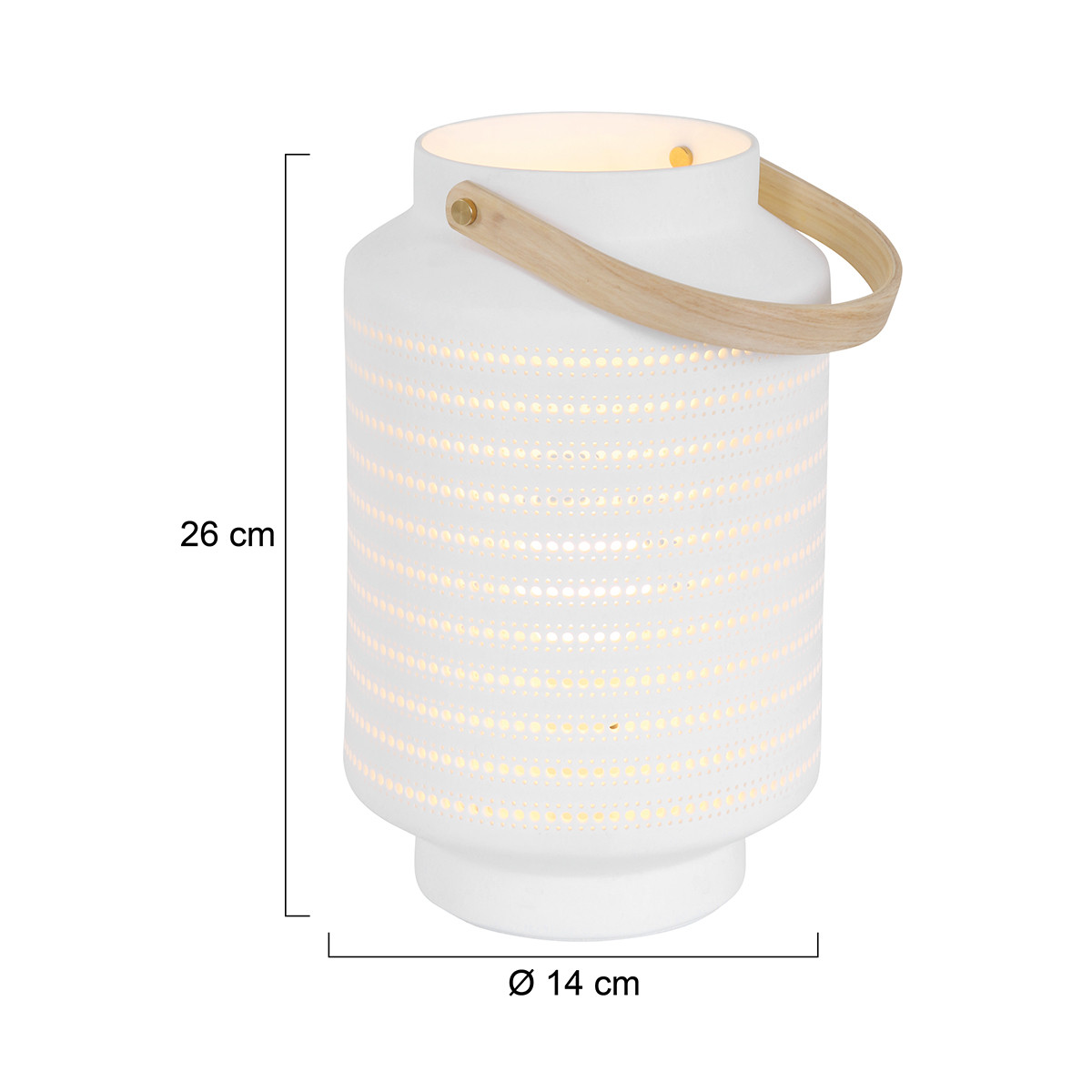 Lanterne blanche avec trous Anne Lighting Porcelaine blanc – Image 7