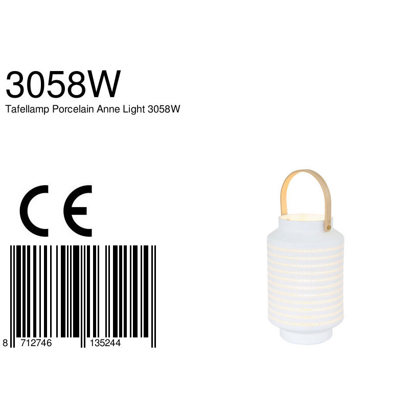 Lanterne blanche avec trous Anne Lighting Porcelaine blanc – Image 8