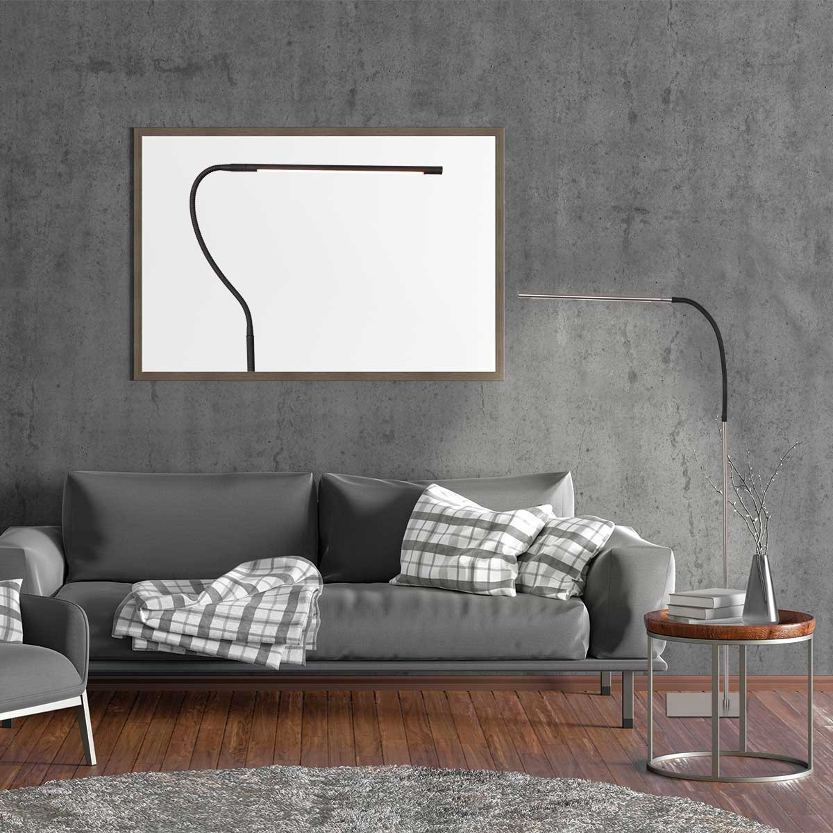 Lampadaire minimaliste flexible en acier Mexlite Serpent – Image 3