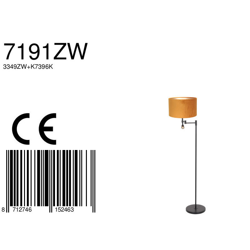 Liseuse et lampadaire Steinhauer Stang or et noir – Image 8