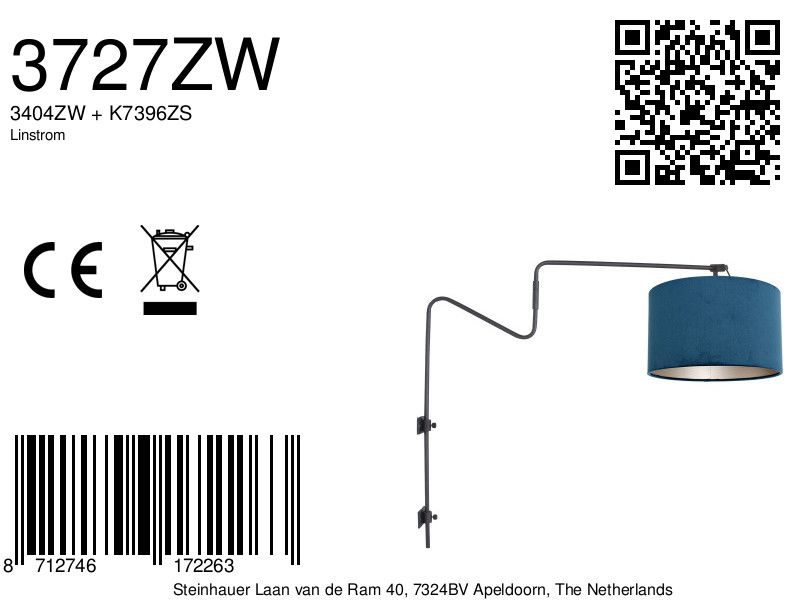 Luminaire géométrique contemporain Steinhauer Linstrøm bleu et noir – Image 7