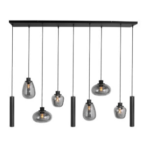 luminaire-noir-a-suspensions-en-verre-souffle steinhauer-reflexion-verre-fume-et-noir-3796zw