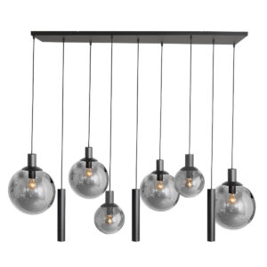 luminaire-noir-a-suspensions-spheriques-en-verre-souffle steinhauer-bollique-verre-fume-et-noir-3798zw