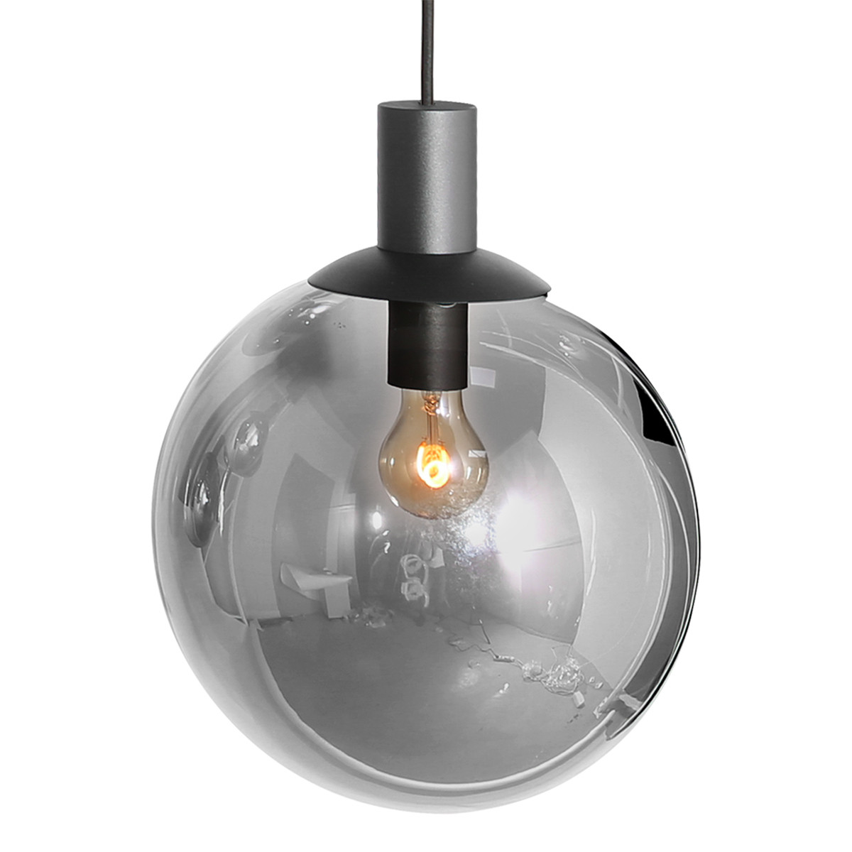 Lustre noir à 9 lumières avec tubes / globes en verre Steinhauer Bollique – Image 8