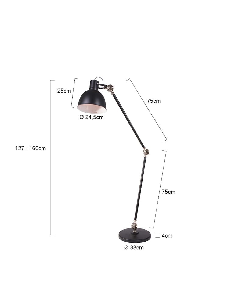 Luminaire sur pied noir style industriel Mexlite Cera 170 cm – Image 14