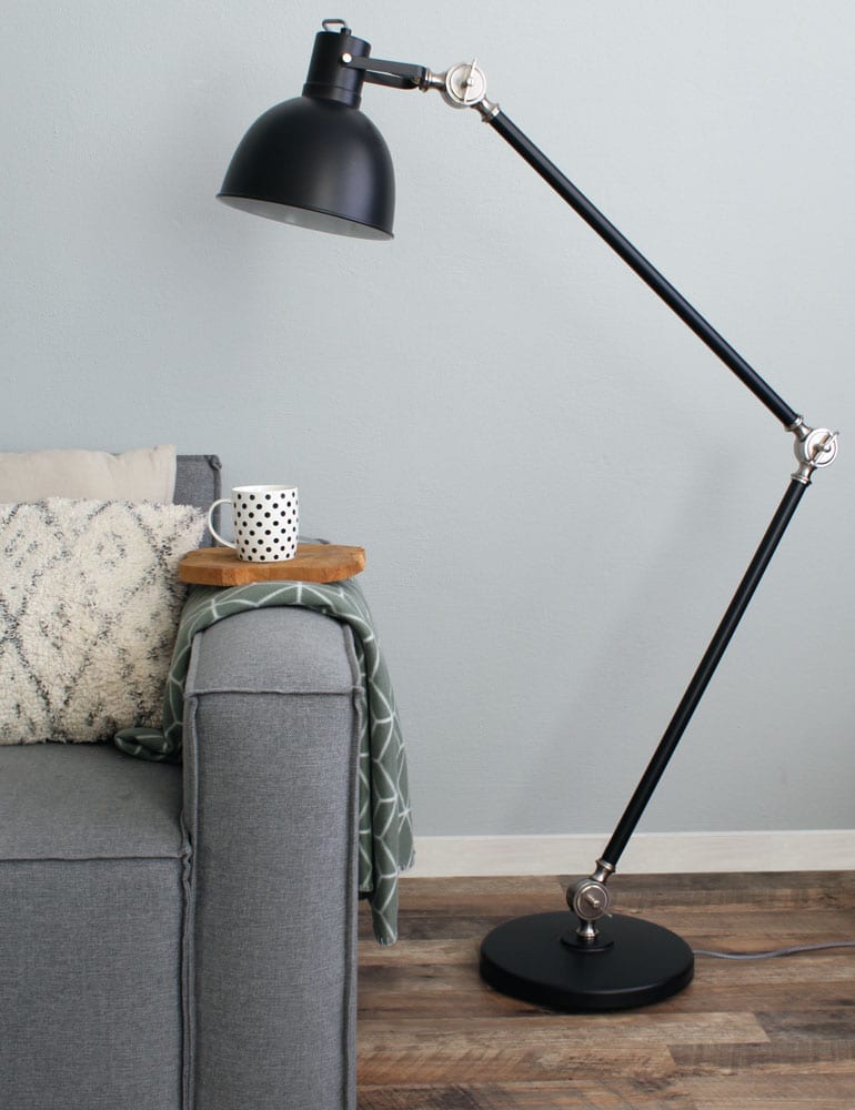 Luminaire sur pied noir style industriel Mexlite Cera 170 cm – Image 2