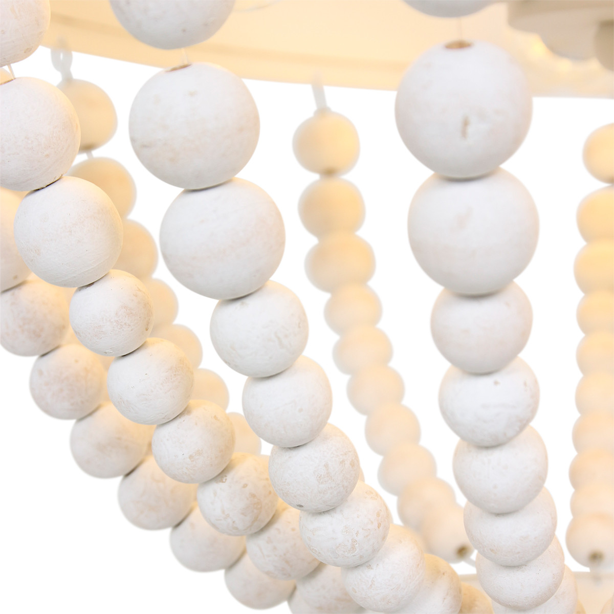 Suspension rustique blanche en bois et métal Mexlite Ella – Image 6