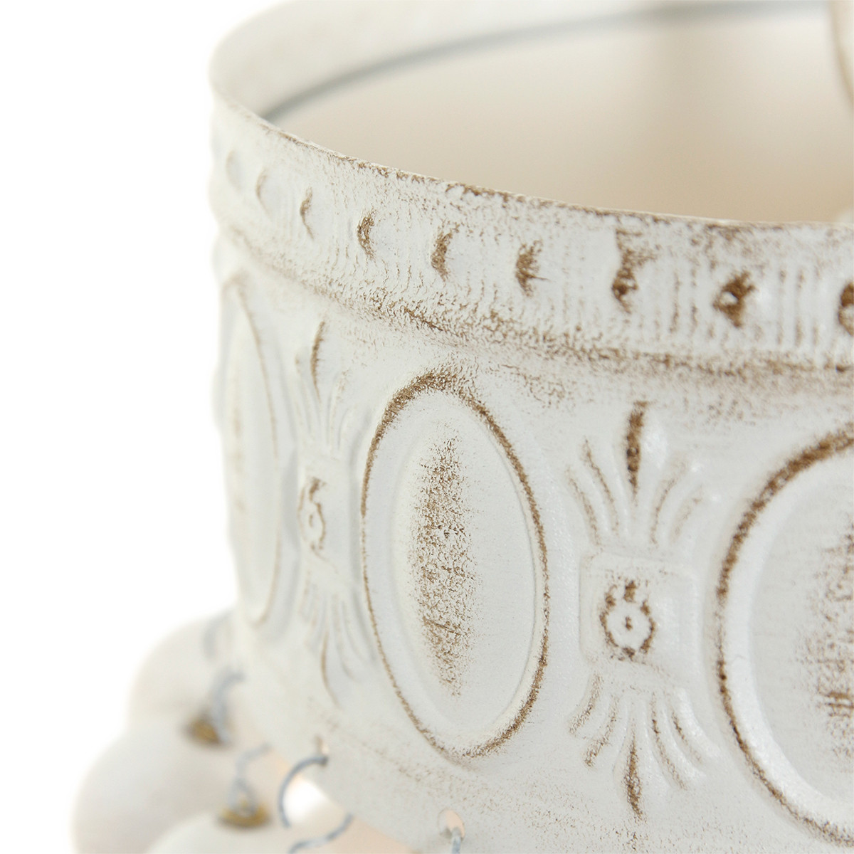 Suspension rustique blanche en bois et métal Mexlite Ella – Image 7