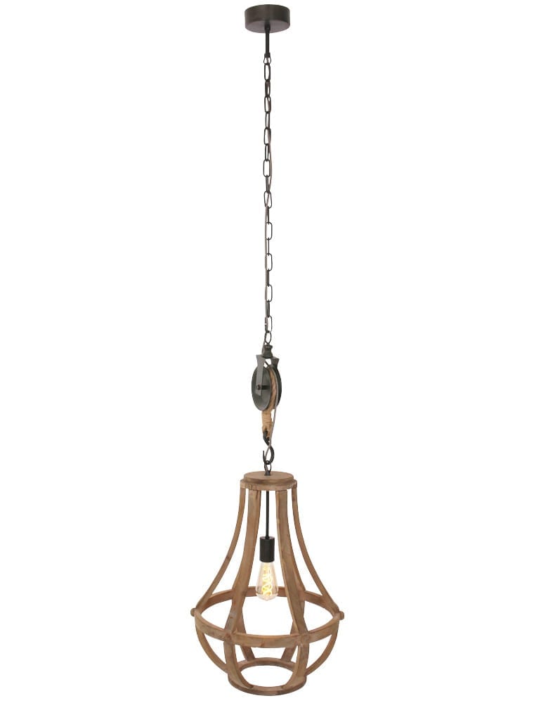 Suspension avec poulie en bois Anne Light & Home Liberty Bell – Image 2