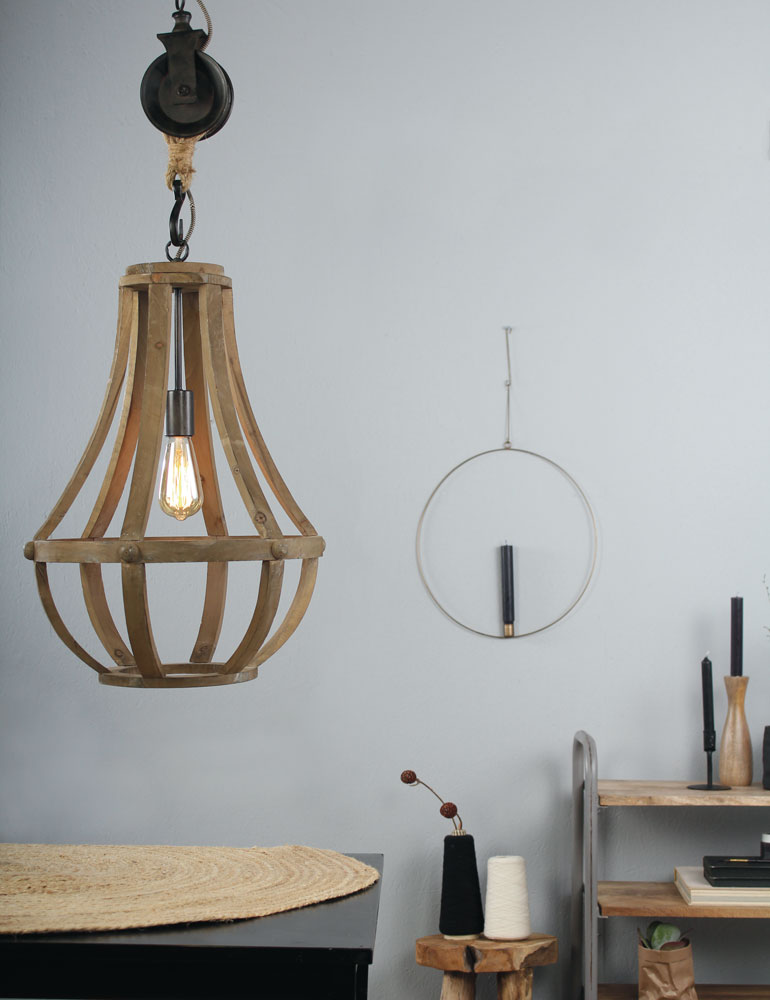 Suspension avec poulie en bois Anne Light & Home Liberty Bell – Image 4