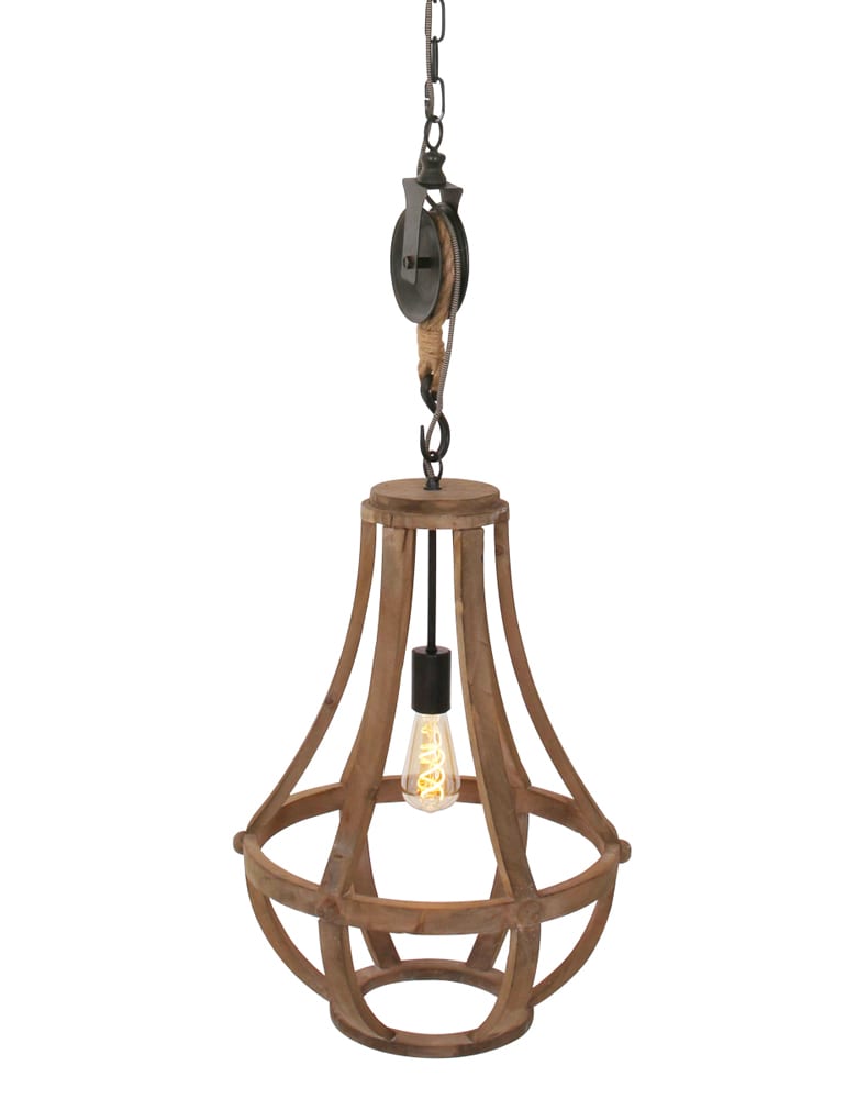 Suspension avec poulie en bois Anne Light & Home Liberty Bell – Image 5