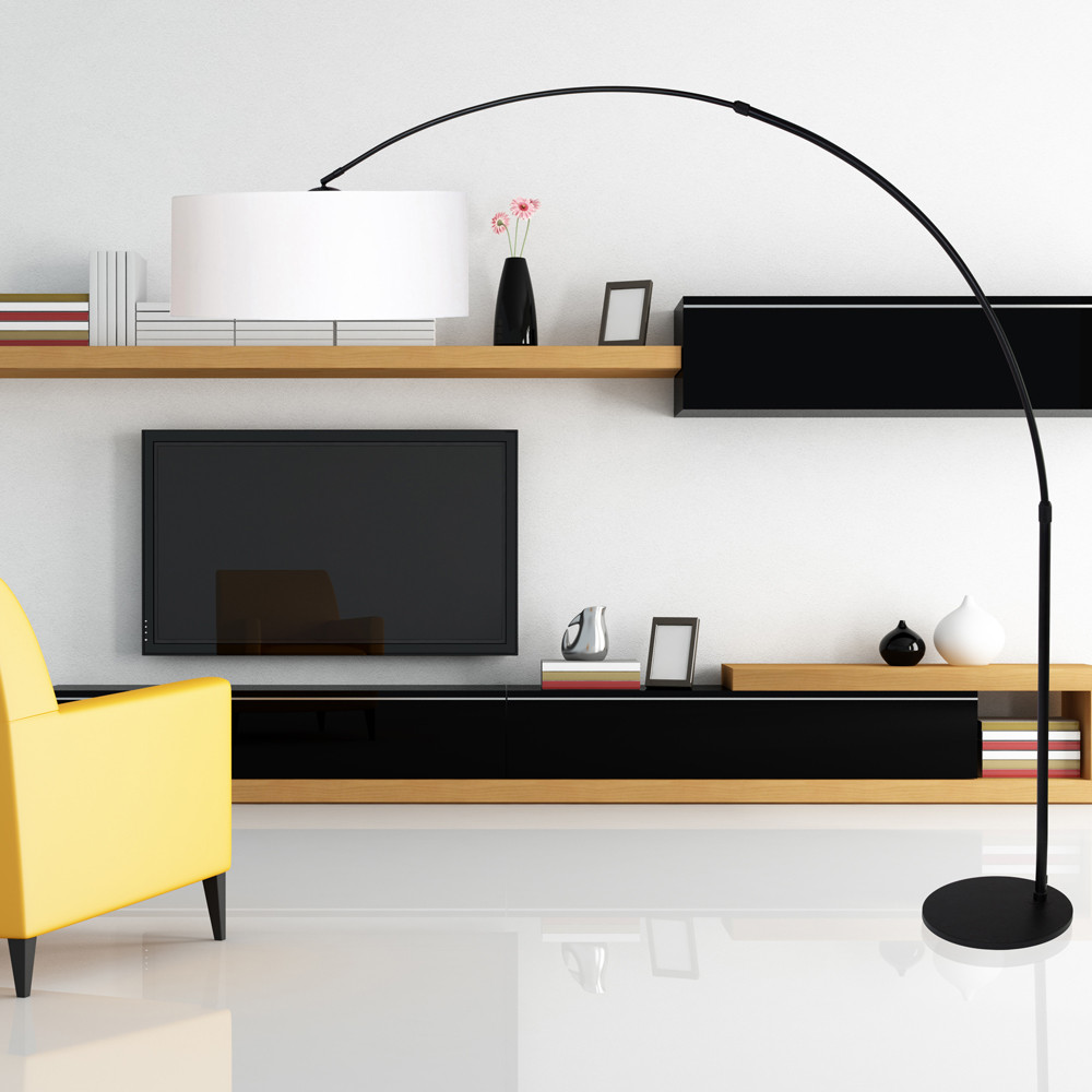 Majestueux lampadaire en arc Steinhauer Sparkled light acier – Image 3