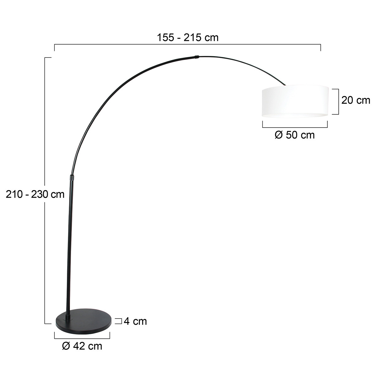 Majestueux lampadaire en arc Steinhauer Sparkled light acier – Image 7