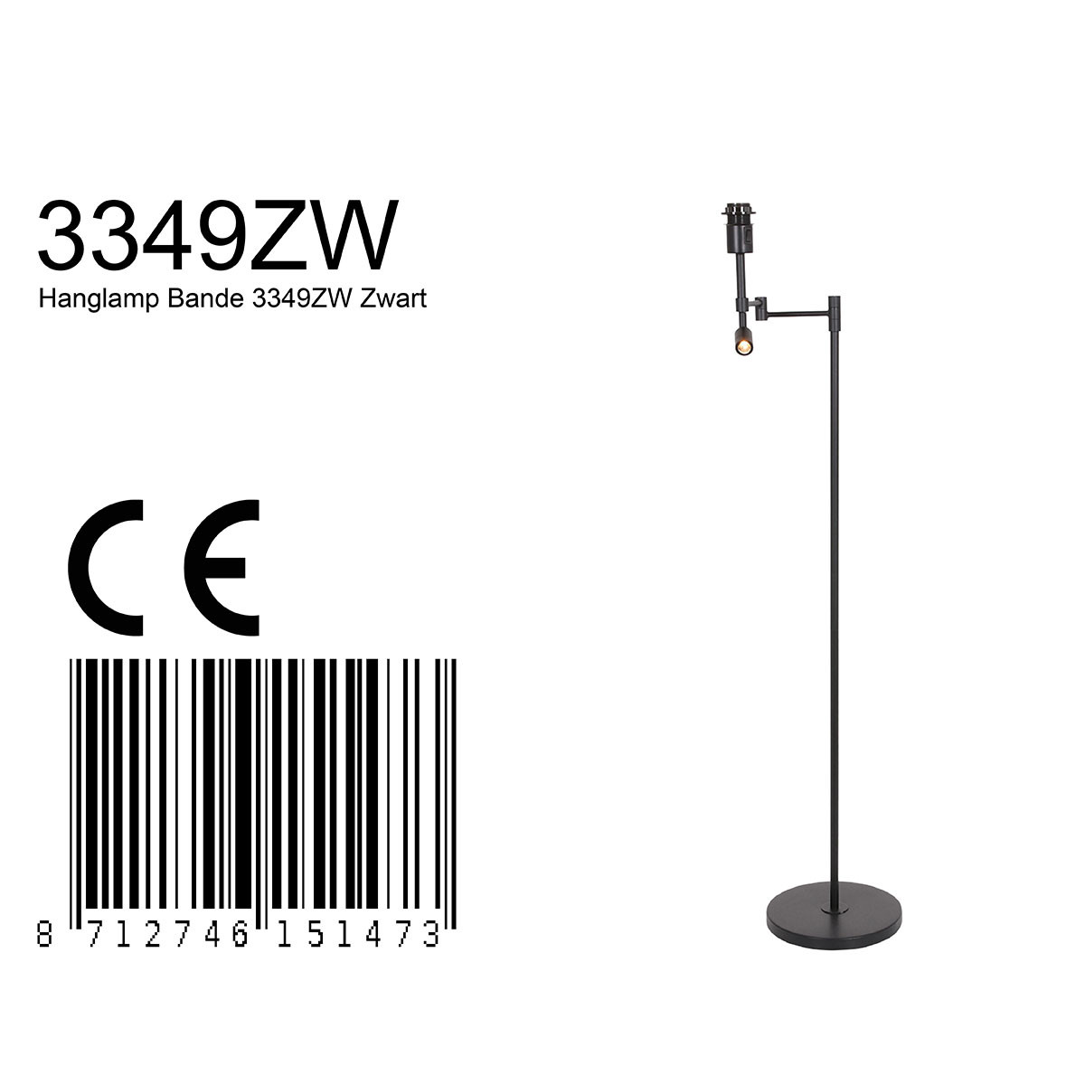 Pied de lampadaire liseuse Steinhauer Stang noir – Image 7