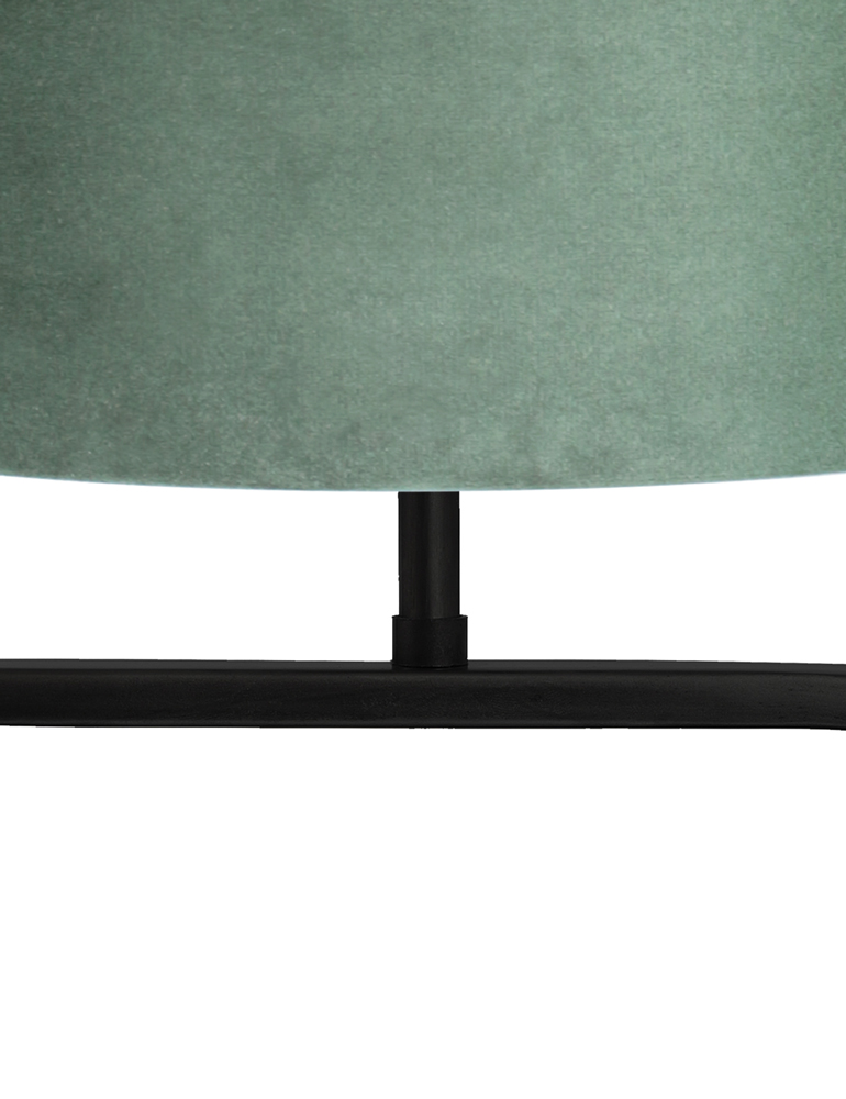 Pied de lampe abat-jour en velours vert Light & Living Jamiro noir – Image 2