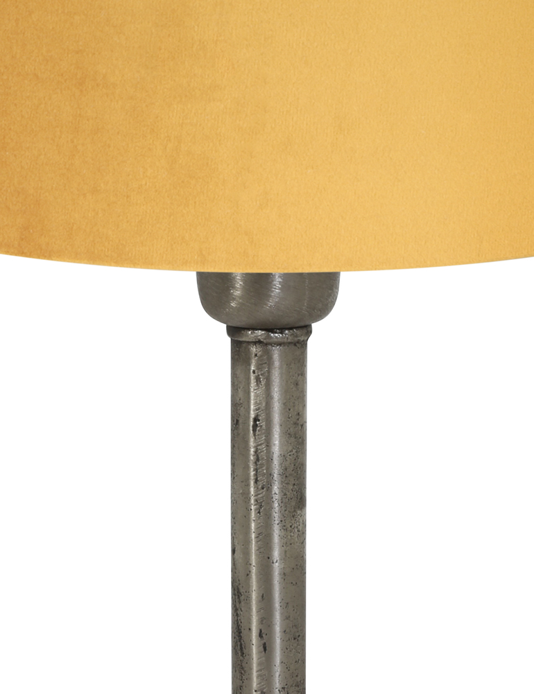 Pied de lampe acier avec abat-jour ocre Light & Living Undai – Image 2
