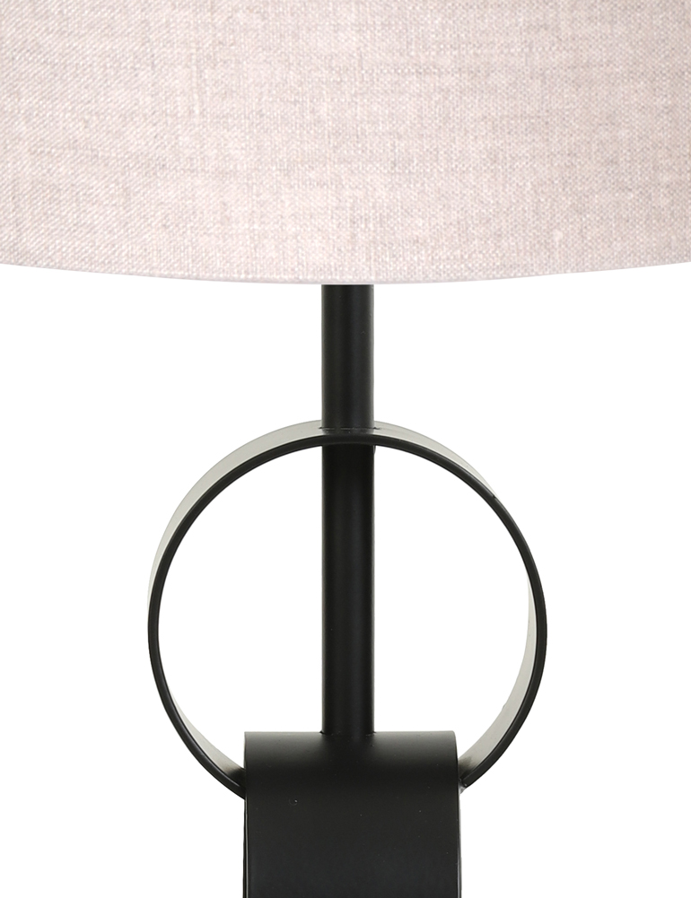 Pied de lampe avec abat-jour marron Light & Living Circulum noir – Image 2