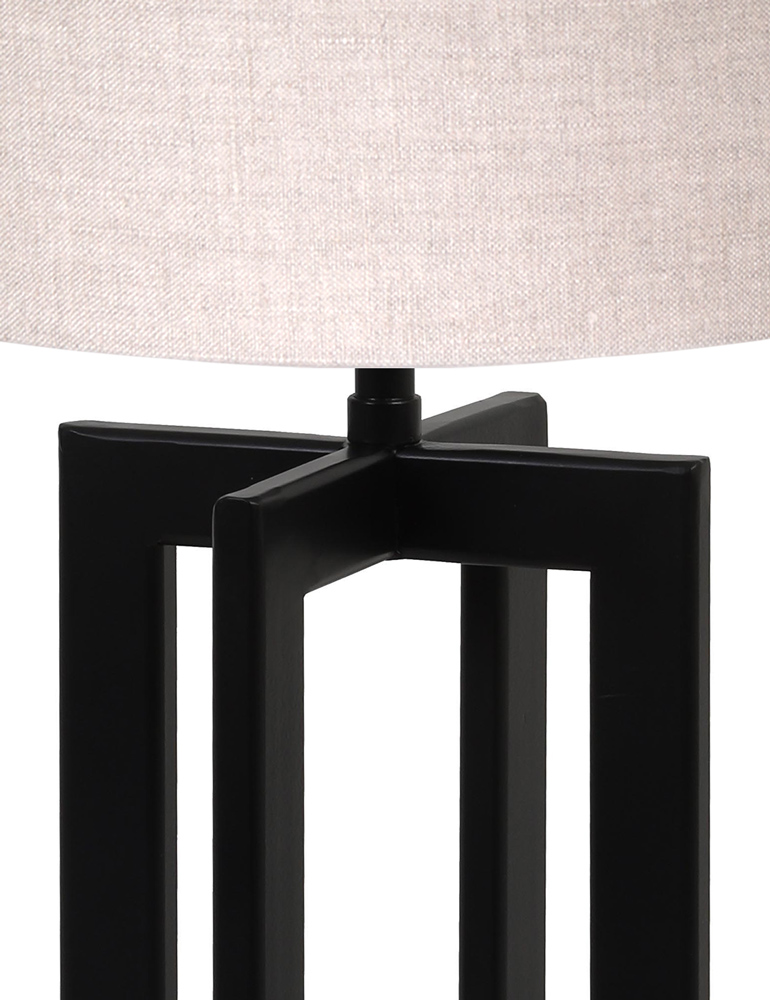 Pied de lampe carré abat-jour rond Light & Living Mace beige – Image 2